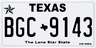 TX license plate BGC9143
