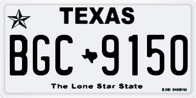TX license plate BGC9150