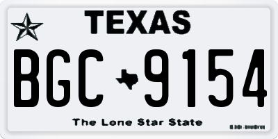 TX license plate BGC9154