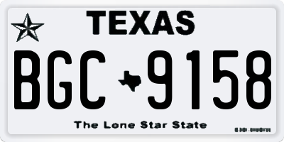 TX license plate BGC9158