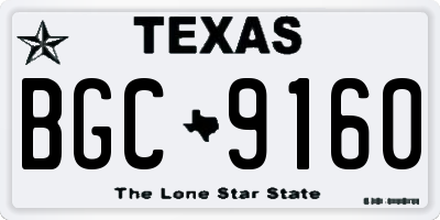 TX license plate BGC9160