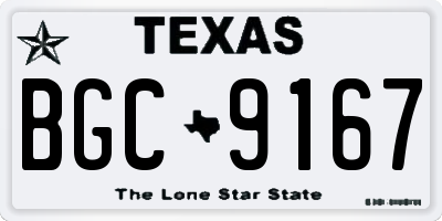 TX license plate BGC9167