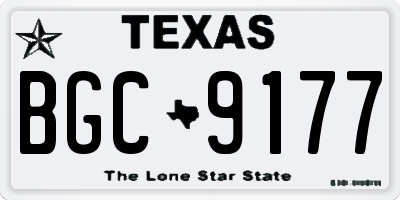 TX license plate BGC9177