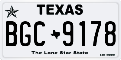 TX license plate BGC9178