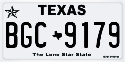 TX license plate BGC9179