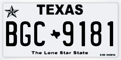 TX license plate BGC9181