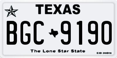 TX license plate BGC9190