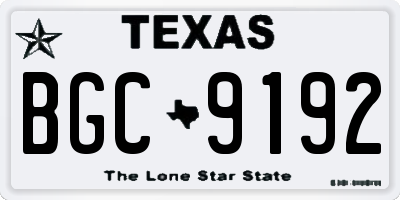TX license plate BGC9192