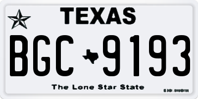 TX license plate BGC9193