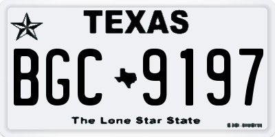 TX license plate BGC9197