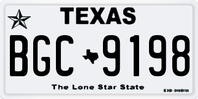 TX license plate BGC9198