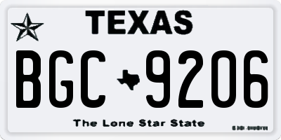 TX license plate BGC9206