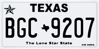 TX license plate BGC9207