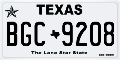 TX license plate BGC9208