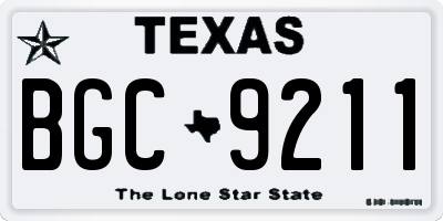 TX license plate BGC9211