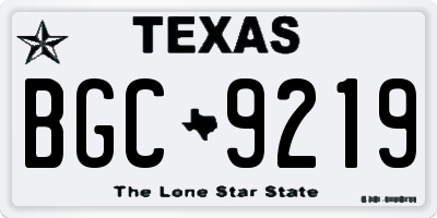 TX license plate BGC9219