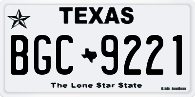 TX license plate BGC9221