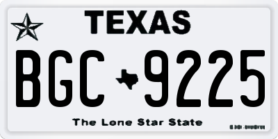 TX license plate BGC9225