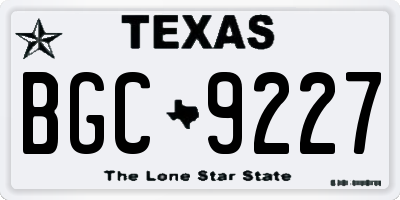 TX license plate BGC9227