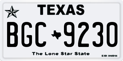 TX license plate BGC9230