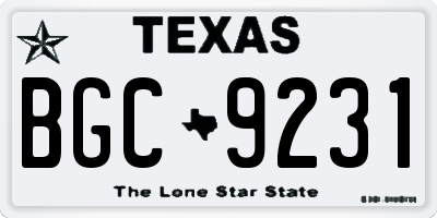 TX license plate BGC9231