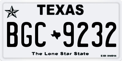 TX license plate BGC9232
