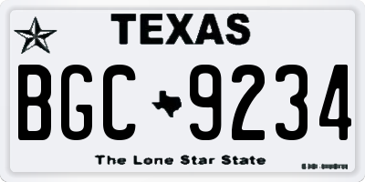 TX license plate BGC9234