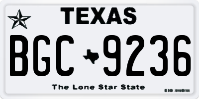 TX license plate BGC9236