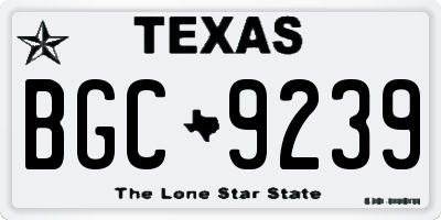 TX license plate BGC9239