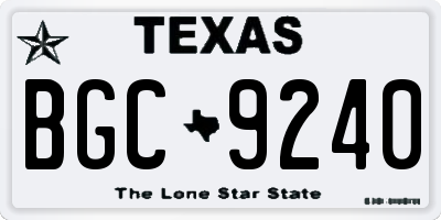 TX license plate BGC9240