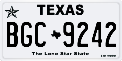 TX license plate BGC9242