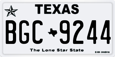 TX license plate BGC9244