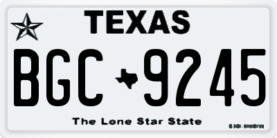 TX license plate BGC9245