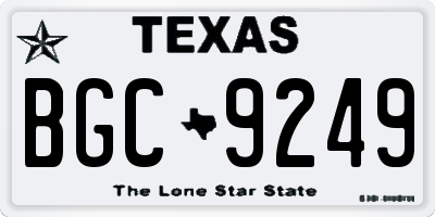 TX license plate BGC9249