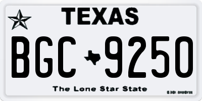 TX license plate BGC9250