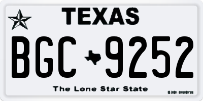 TX license plate BGC9252