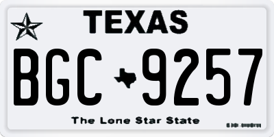 TX license plate BGC9257