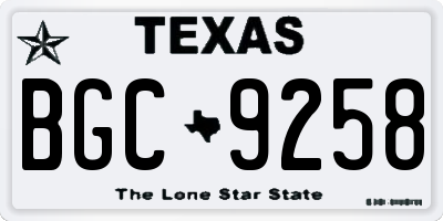TX license plate BGC9258