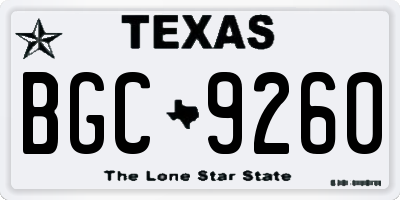 TX license plate BGC9260