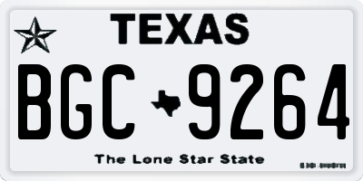 TX license plate BGC9264