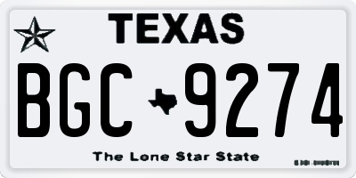 TX license plate BGC9274