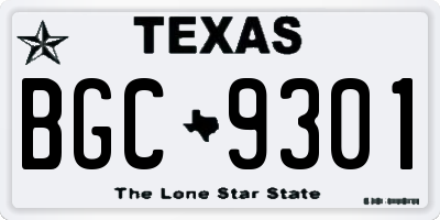 TX license plate BGC9301