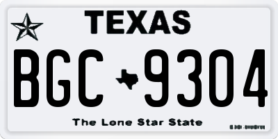TX license plate BGC9304
