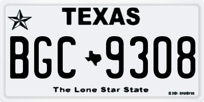 TX license plate BGC9308