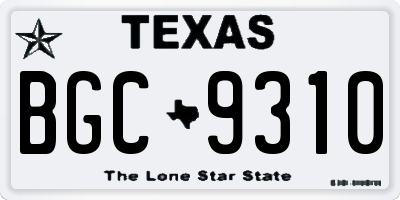 TX license plate BGC9310