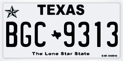 TX license plate BGC9313