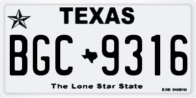 TX license plate BGC9316