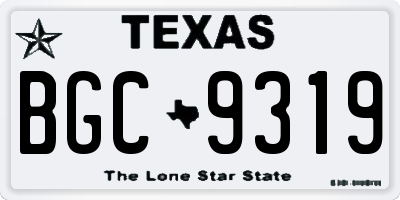 TX license plate BGC9319