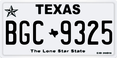 TX license plate BGC9325