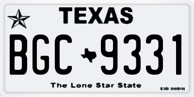 TX license plate BGC9331